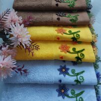 İğneoyalı Sarı Bambu Mutfak Havlusu - 2'li