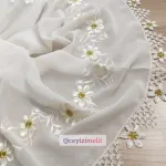 Nakış İşlemeli Namaz Örtüsü Papatya